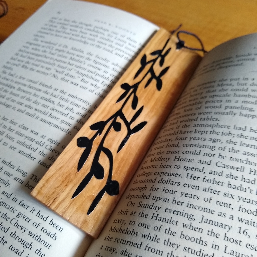 Wooden Bookmark in Solid Hickory